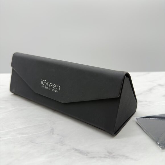iGreen Tri Fold Eyeglasses Case with Cleaning Cloth Magnetic Close Fold Flat - Picture 2 of 7
